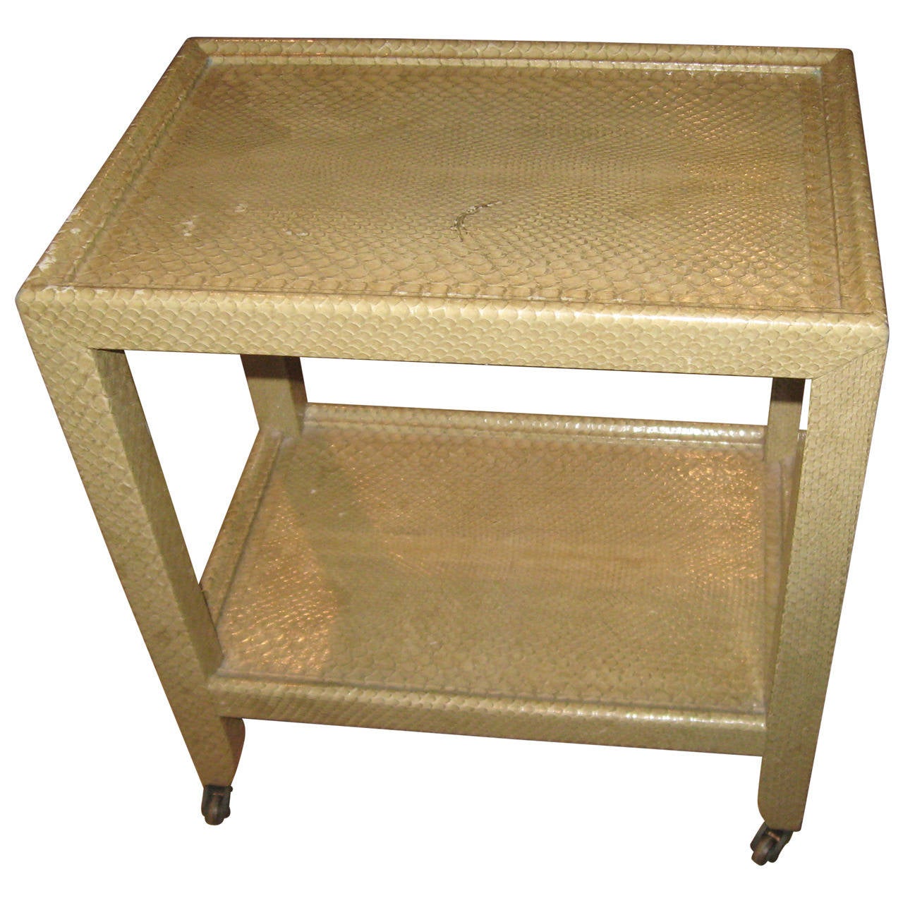 Karl Springer Snakeskin Telephone Table For Sale at 1stdibs