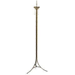 Faux Bamboo Gilded Iron Standing Lamp