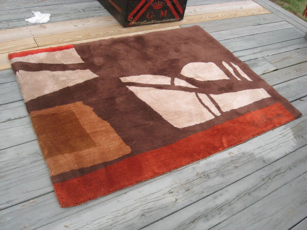 Mid-Century acrylic signed Bauer's area rug collection.