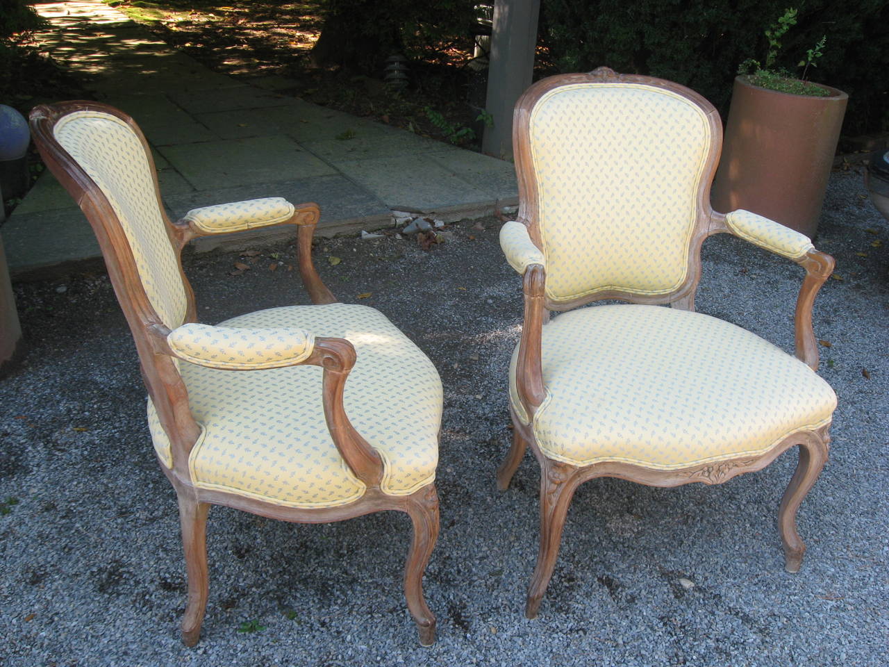 European Pair of Louis XV Style Armchairs For Sale