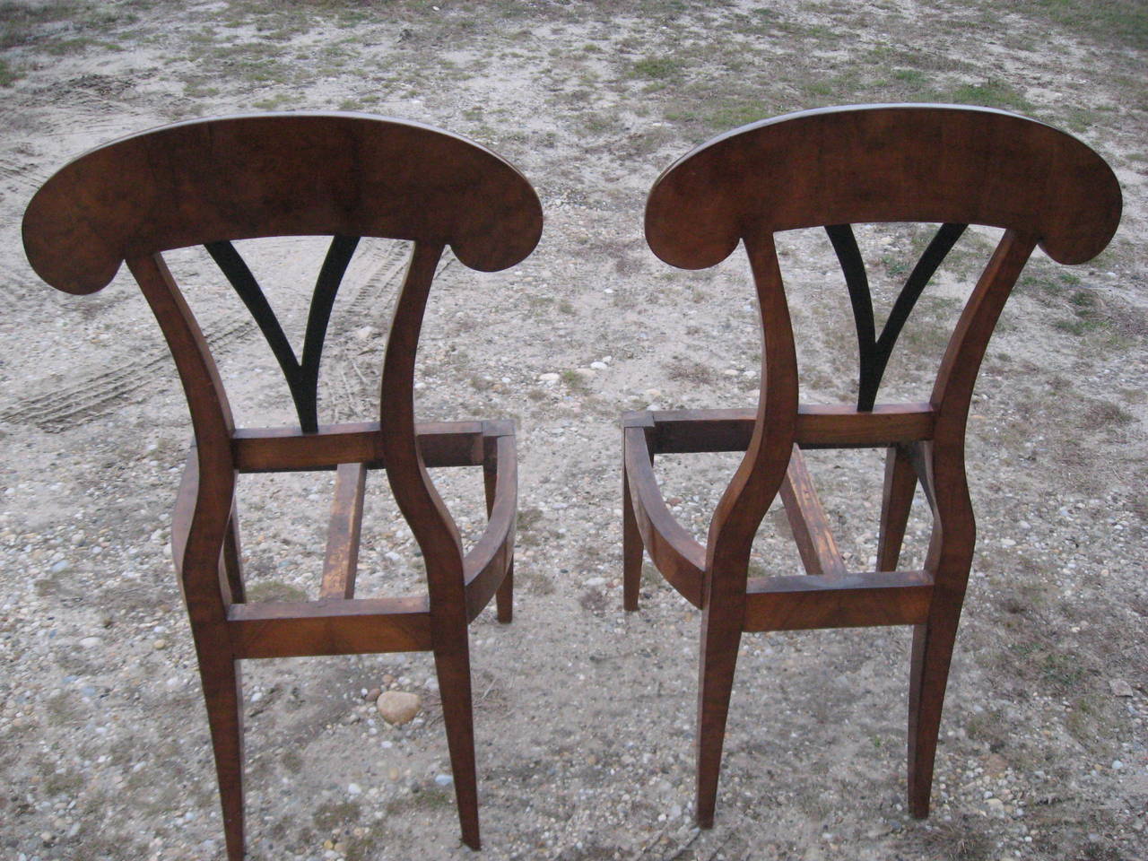 Rare Set of Six Biedermeier 19th Century Austrian Side Chairs 2