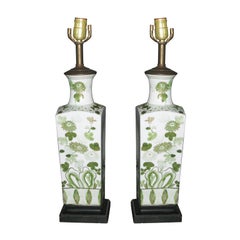Pair of Hand-Painted Porcelain Oriental Lamps