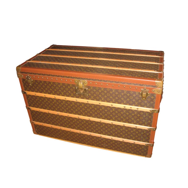 Stenciled Monogram Steamer Trunk from Louis Vuitton, 1920s for sale at  Pamono