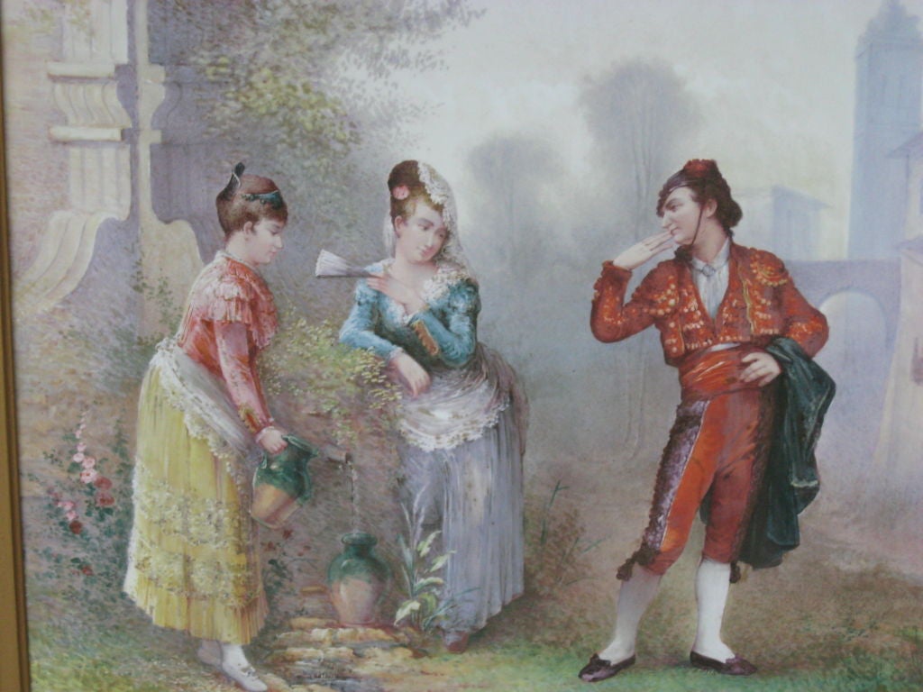 19th Century Continental Painting on Porcelain For Sale
