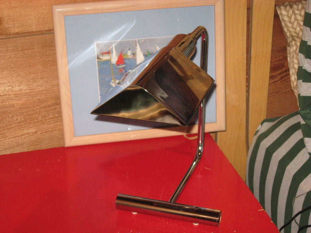 Midcentury pair of Koch and Lowy table/reading lamps with adjustable shades and dimmer switches-signed.