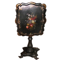 19th Century English Papier Mâché Tilt Top Table