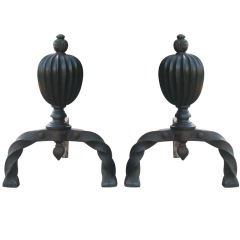 Bronze and Hand-Forged Iron Andirons 10