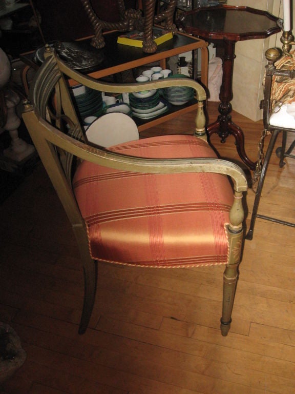 Pair of Regency Painted Arm Chairs