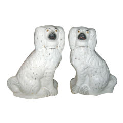 Large Pair of Staffordshire 19thc Spaniels