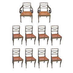 Set of Ten Regency Period Dining Chairs