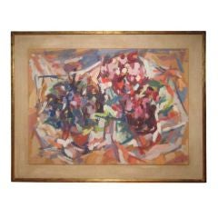 Midcentury Abstract Oil Painting by Allen Wolf