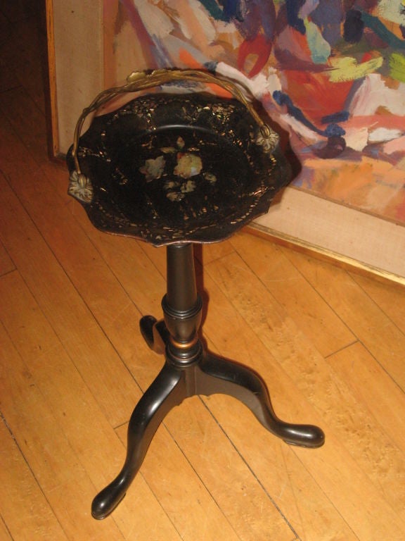 Victorian Mother-of-Pearl Tin Plate Table In Good Condition In Water Mill, NY