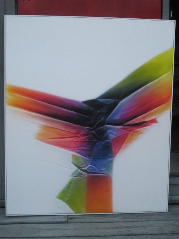Abstract expresionist acrylic airbrush on canvas painting 