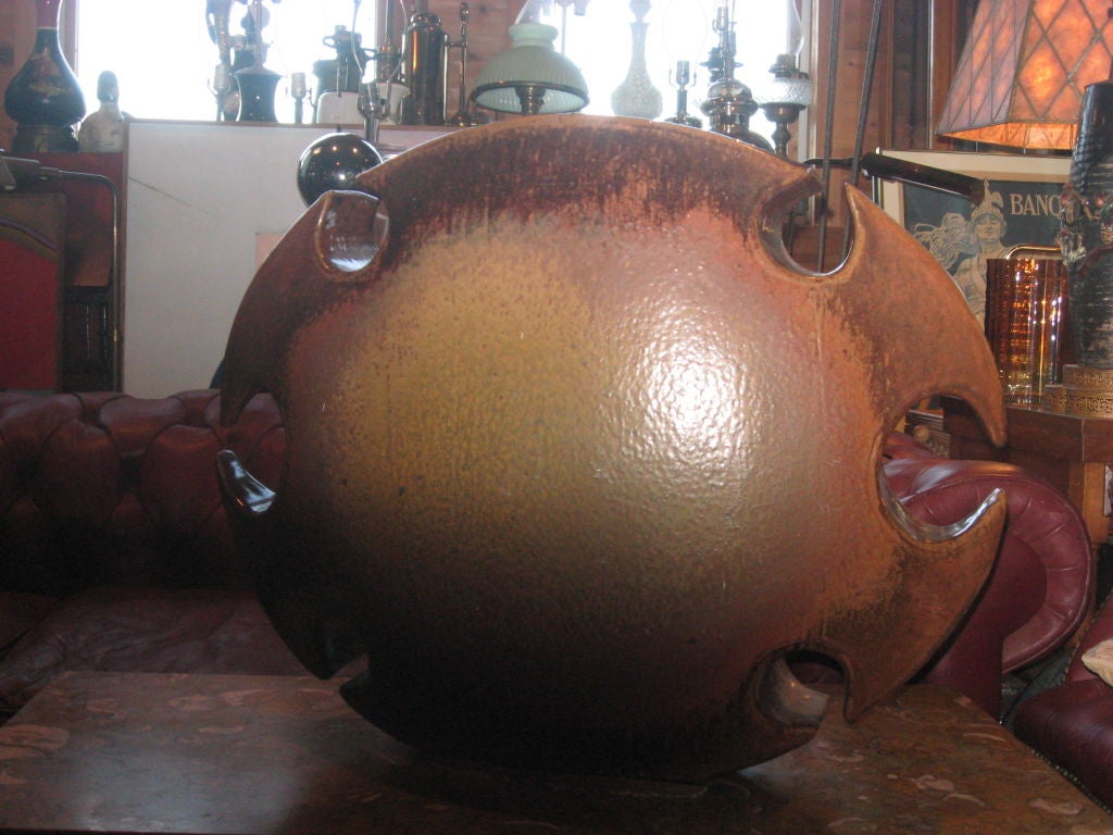 Mid-Century Monumental Pottery Vase In Good Condition For Sale In Water Mill, NY