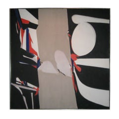 49" Midcentury Abstract Oil Painting 10