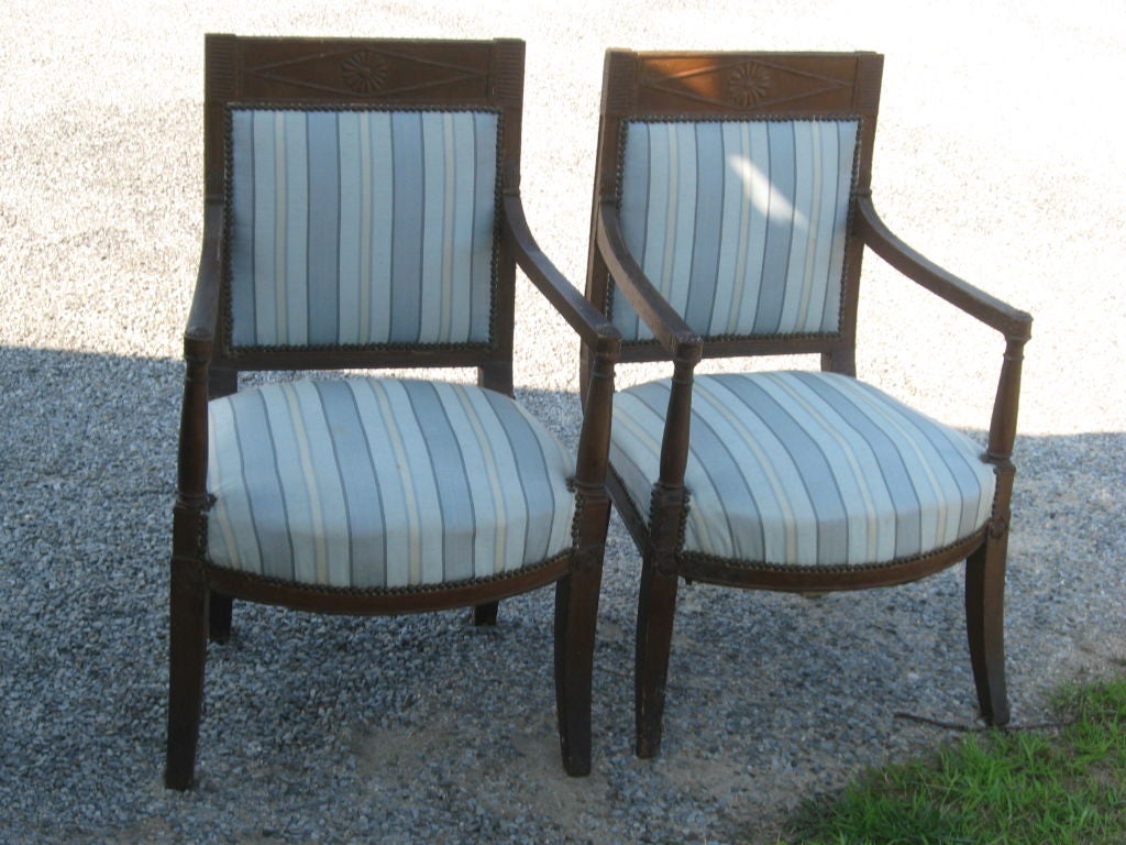 Pr.of Painted Period Directoire Arm Chairs