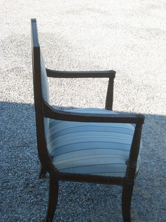 French Pr.of Period  Directoire Painted Fauteuils For Sale