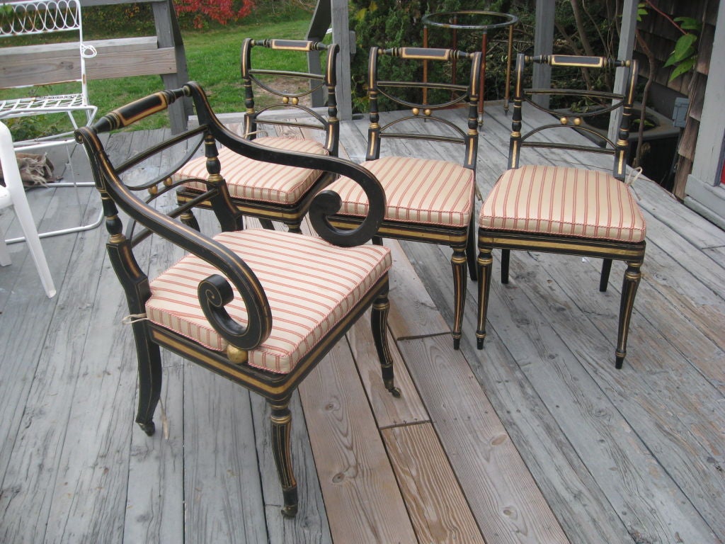 English Set of Ten Regency Period  Dining Chairs