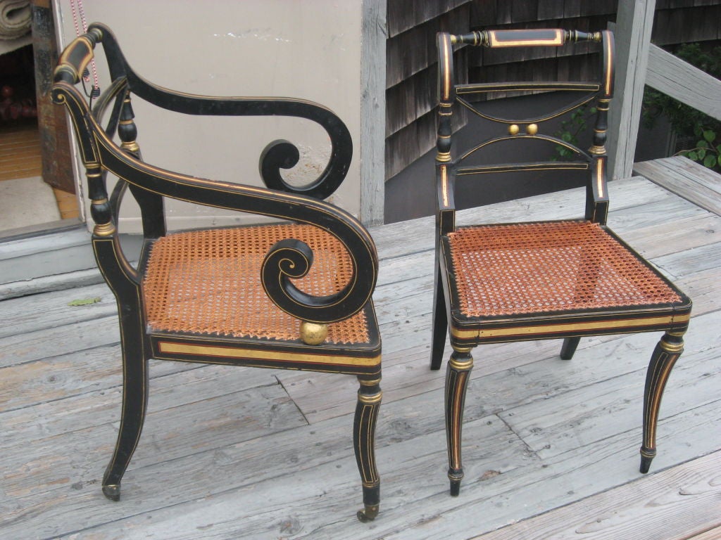 19th Century Set of Ten Regency Period  Dining Chairs