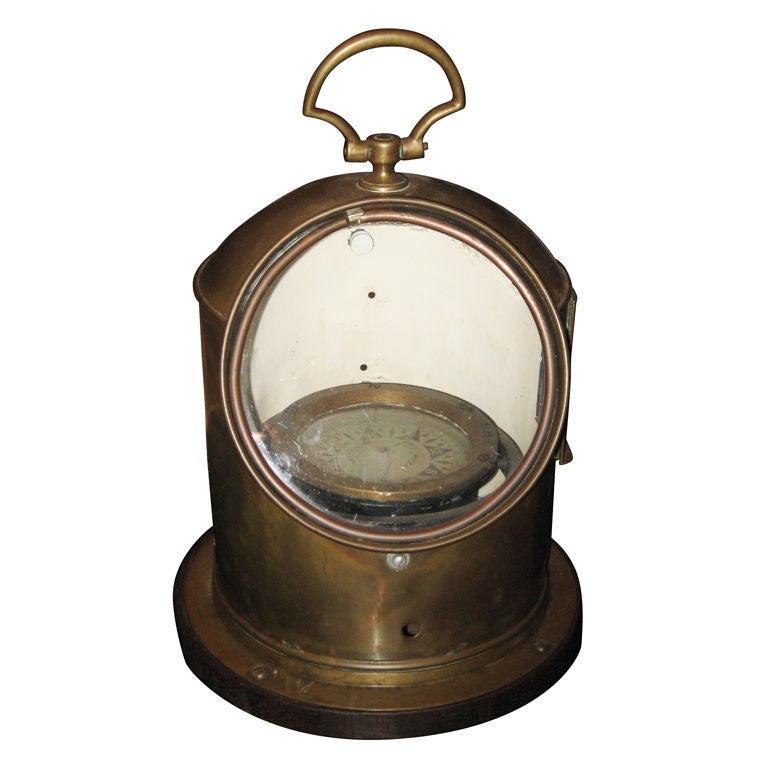 Brass Ship Compass Lamp For Sale