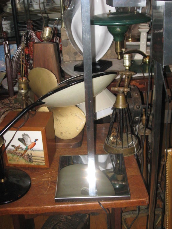 Koch and Lowy Standing Chrome Lamps  In Excellent Condition For Sale In Water Mill, NY