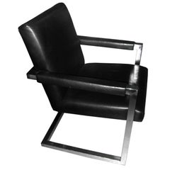 Ralph Lauren Leather and Chrome Armchair