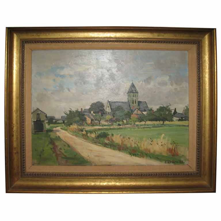 Oil Painting by Constant Le Breton For Sale
