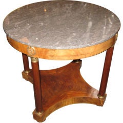 Empire Style Mohogany Gueridon with Grey Marble Top