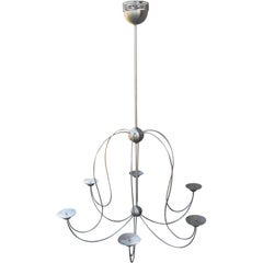 Modern Chrome Six-Arm Chandelier for Candles 60x43
