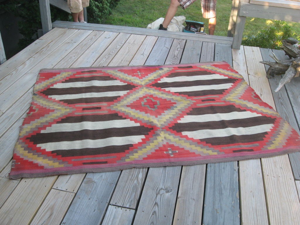 Navajo Third Phase Chiefs Blanket/Rug In Good Condition In Water Mill, NY