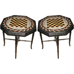 Pareja de mesas de juego de Pietra DURA