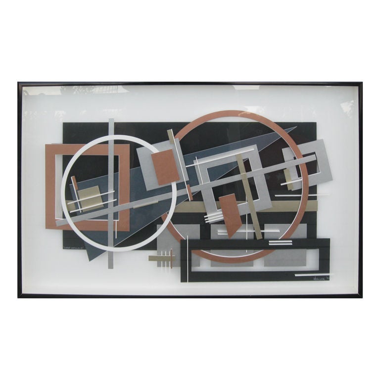 Modernistic Dimentional Painting by Lawrence Saul Heller For Sale