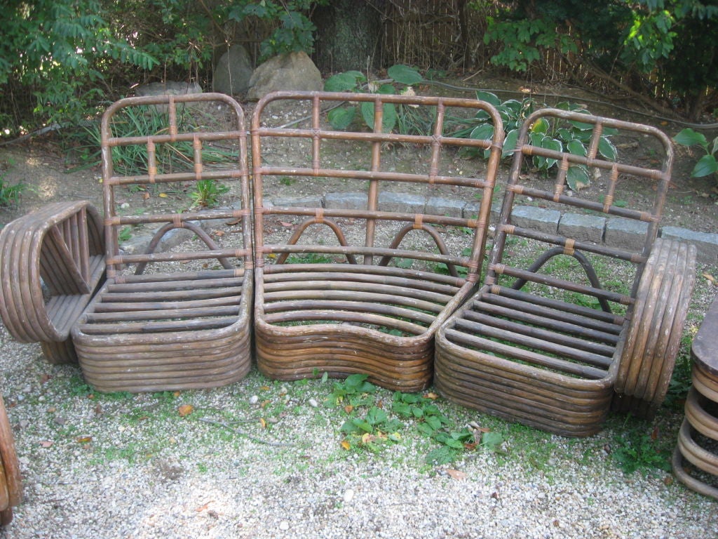 20th Century 10  Piece Rattan Furniture in the Style of Frankl