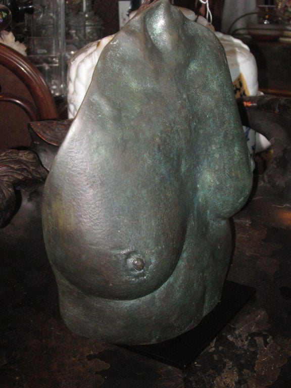 English Bronze Sculpture of Torso by K. Baine, 1984 For Sale