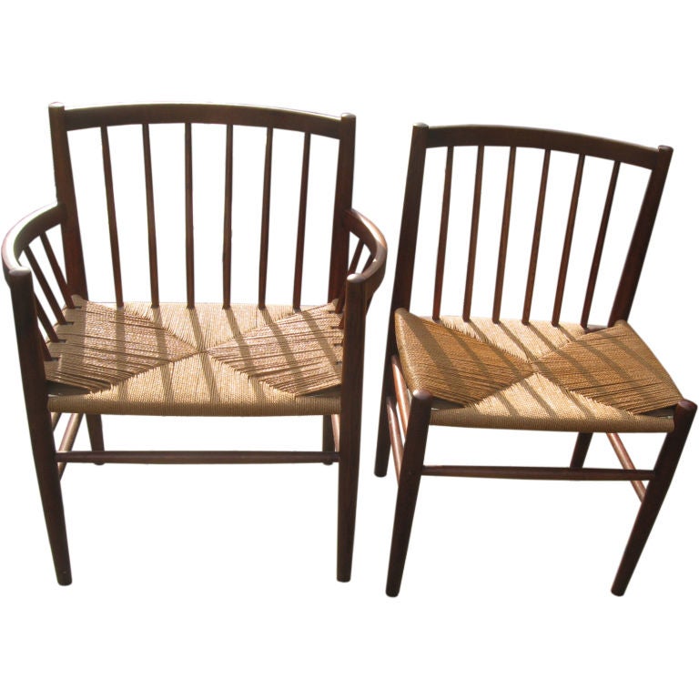 Midcentury Danish Modern Teak Dining Chairs by J. Baekmark
