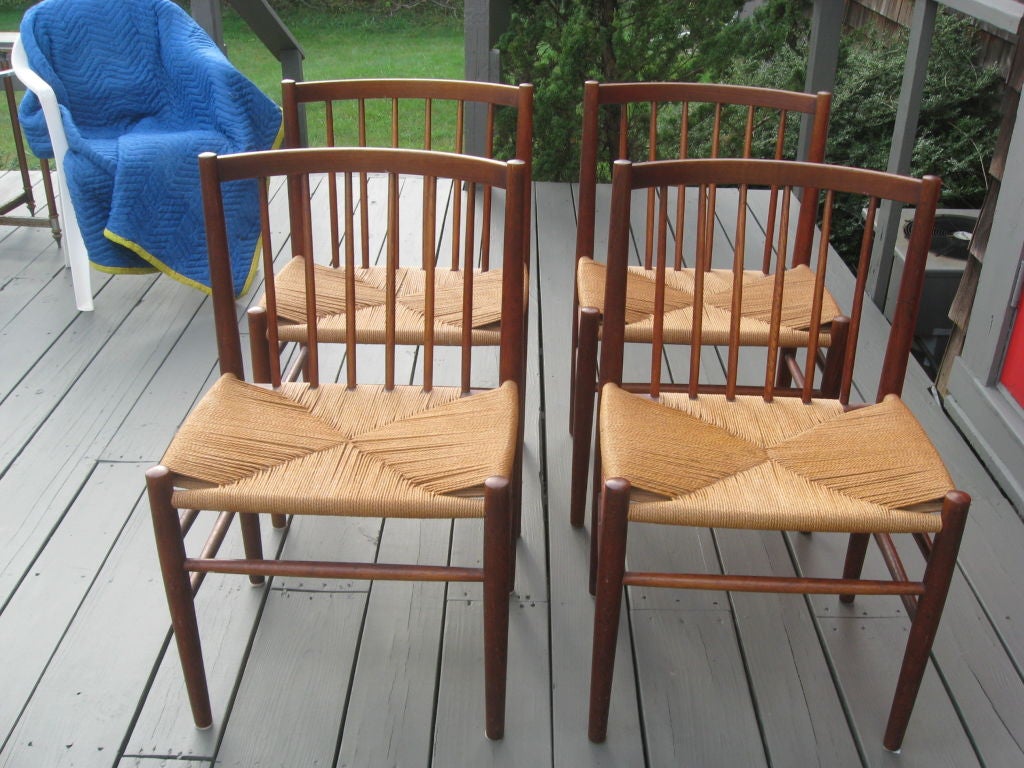 Mid-20th Century Midcentury Danish Modern Teak Dining Chairs by J. Baekmark
