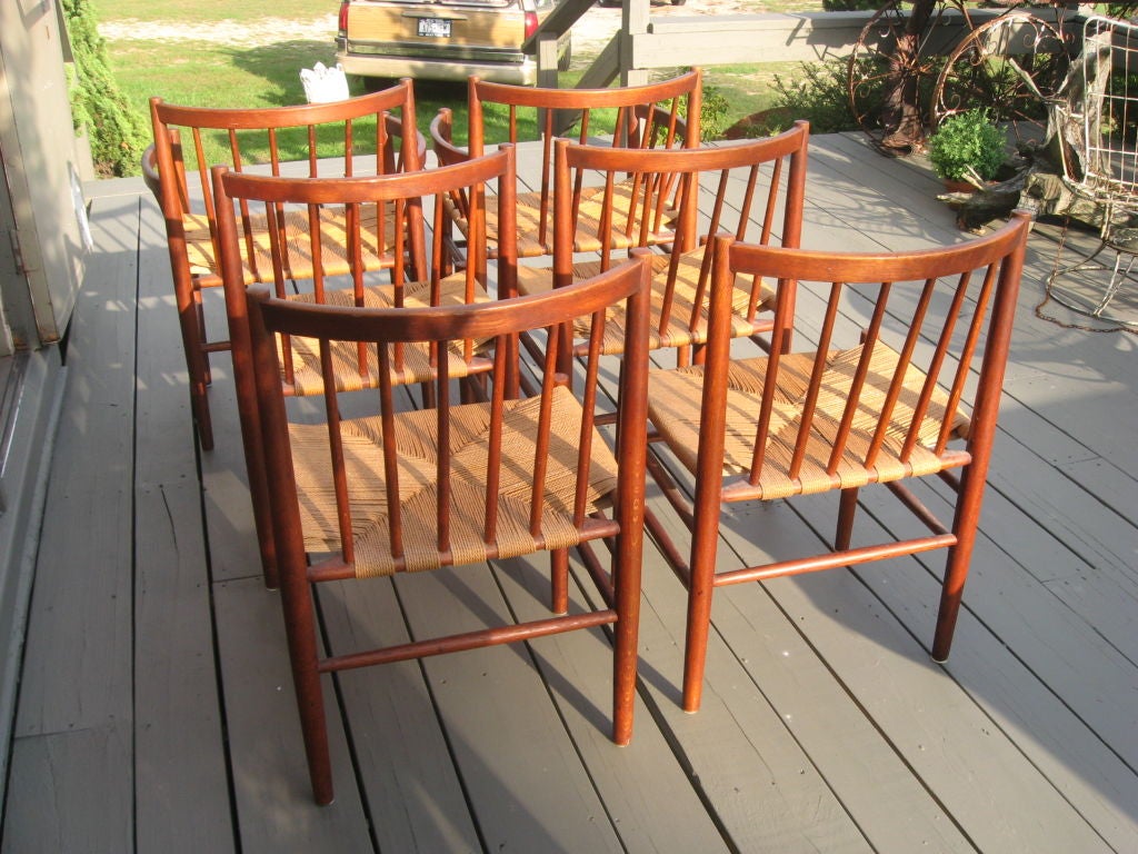 Midcentury Danish Modern Teak Dining Chairs by J. Baekmark 1