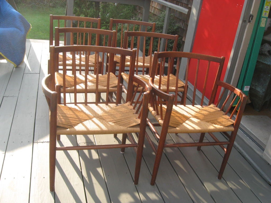 Midcentury Danish Modern Teak Dining Chairs by J. Baekmark 2