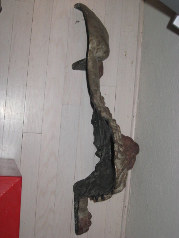 Georgian Monumental Iron Lion Door Stop or Fireplace Ornament In Good Condition For Sale In Water Mill, NY