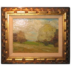 Peinture à l'huile d'un paysage du 19e siècle par W. Merritt Post