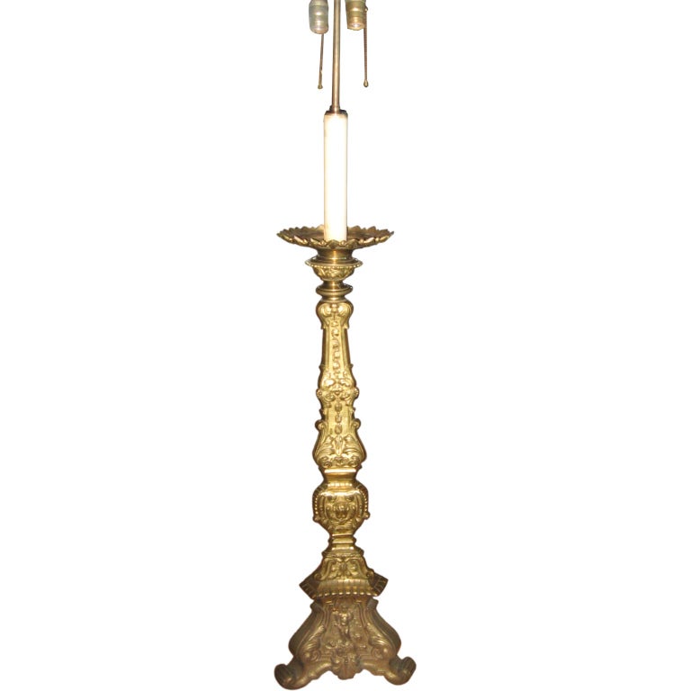 Lampe à bougie en bronze