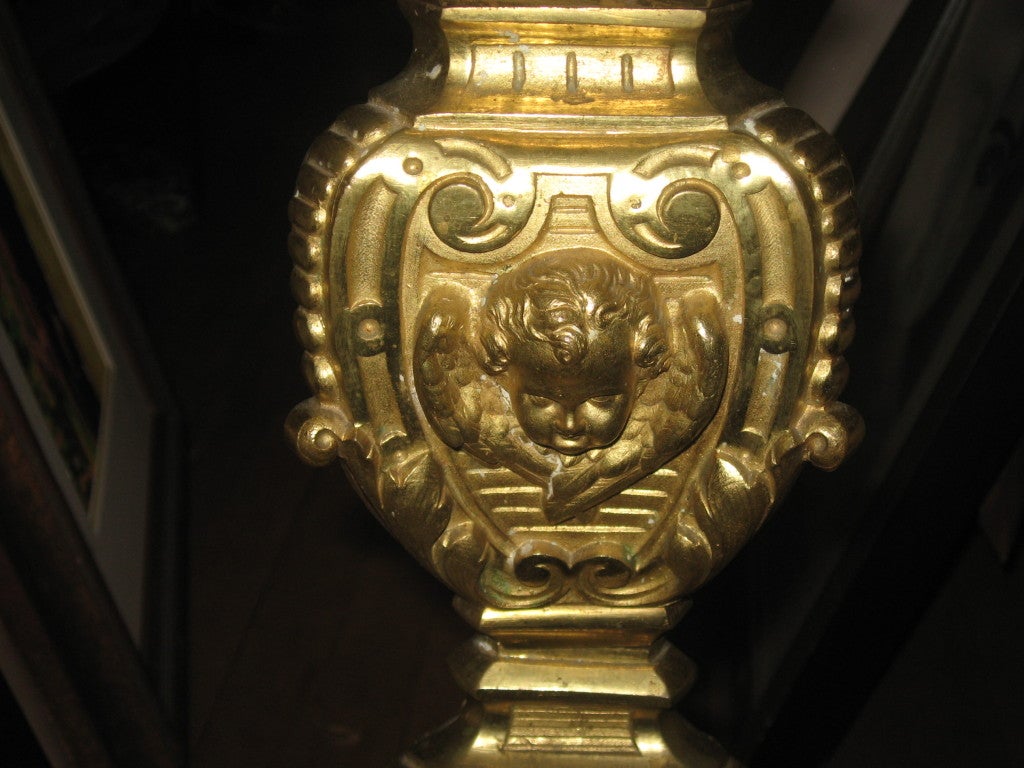 Kerzenständerlampe aus Bronze (Italienisch) im Angebot