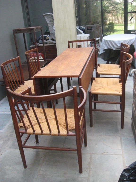 Mid-Century Modern Jorgen Baekmark Mid-Century Danish Modern Six Teak Dining Chairs