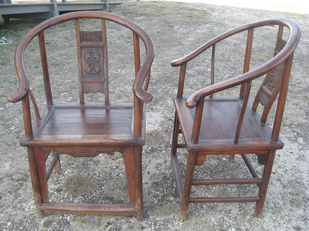 Pair of 19th century Chinese Huanghuali horseshoe back Armchair, with very good patina. Some restoration.
Contact dealer for more information.