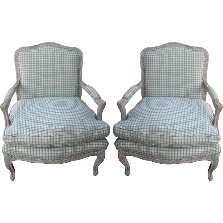Pair of Louis XV Style Bergeres Chairs
