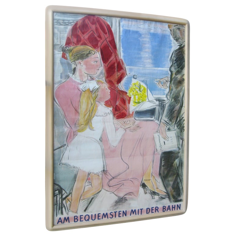 Original Swiss Train Poster by M. Barroud For Sale
