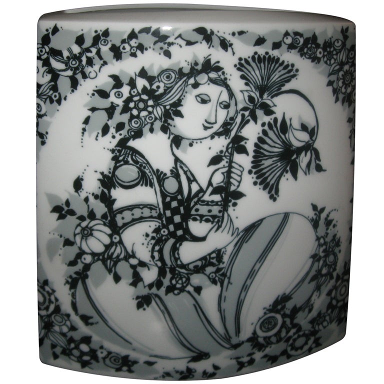 Vase en porcelaine du milieu du siècle dernier de Bjorn Winblad pour Rosenthal en vente