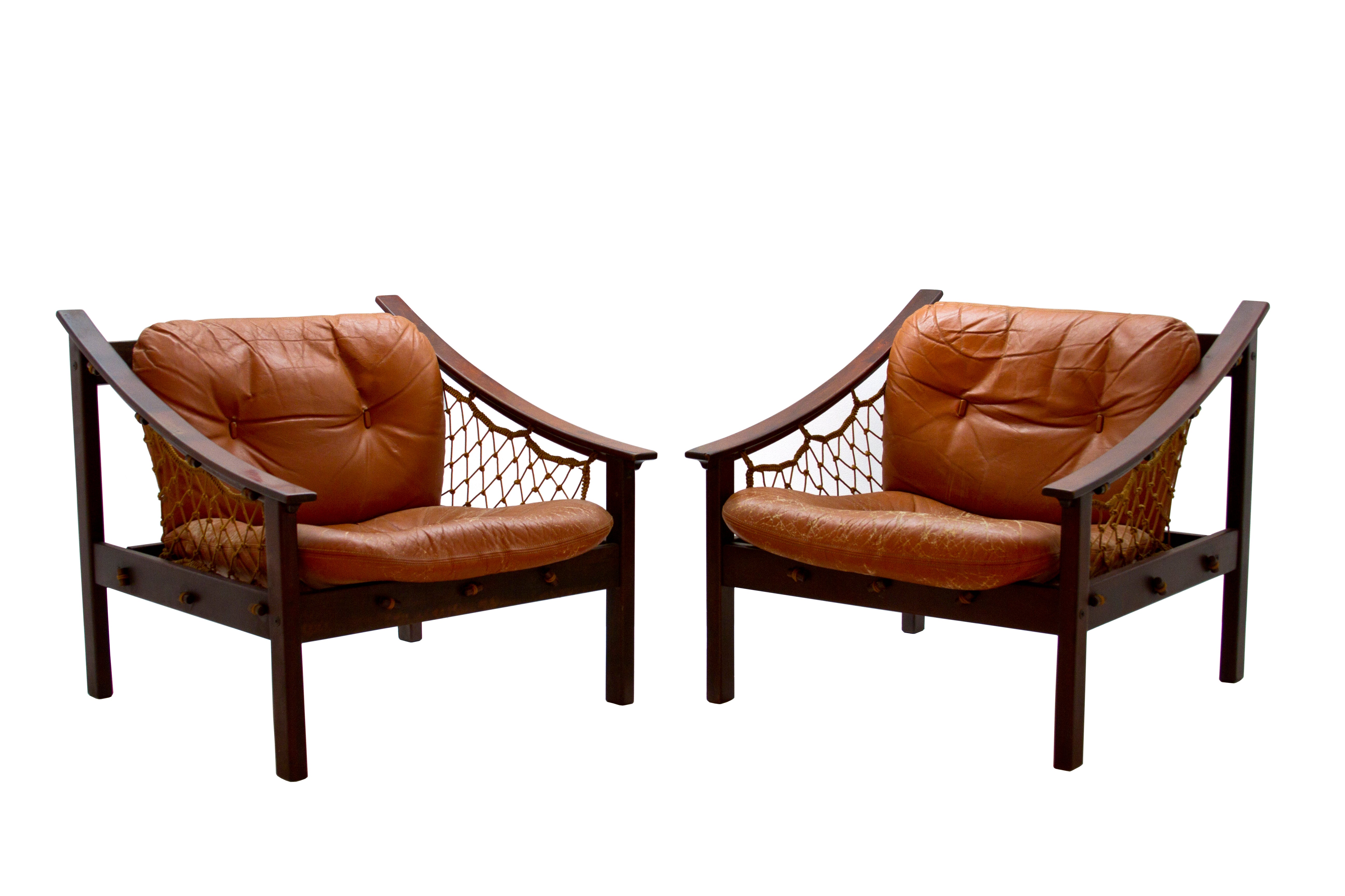 Pair of Vintage "Amazonas" Armchairs by Jean Gillon