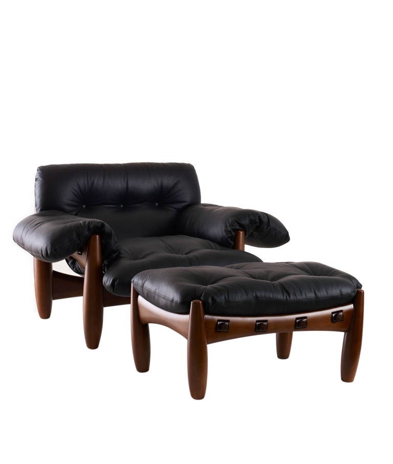 Modern Mole Armchair and Ottoman by Sergio Rodrigues For Sale