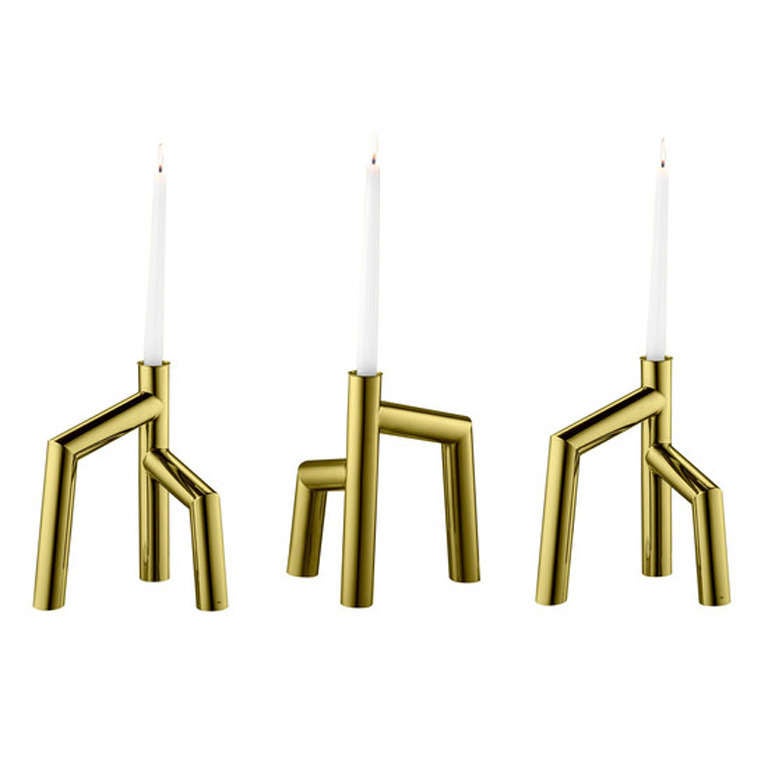 Produced by esteemed home accessory brand Riva, Zanine takes inspiration from the roots of mangroves to dictate the angular and elegant form of the Escoras candleholder.